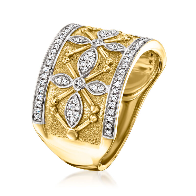 .25 ct. t.w. Diamond Floral Ring in 18kt Yellow Gold image number 1