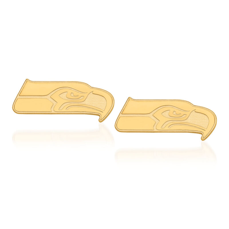 14kt Yellow Gold NFL Seattle Seahawks Extra Small Stud Earrings image number 0