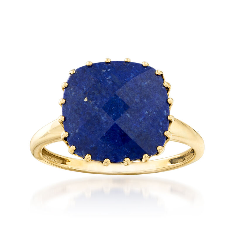 Square Lapis Ring in 14kt Yellow Gold image number 0