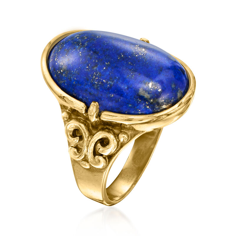 C. 1960 Vintage Lapis Ring in 10kt Yellow Gold image number 2
