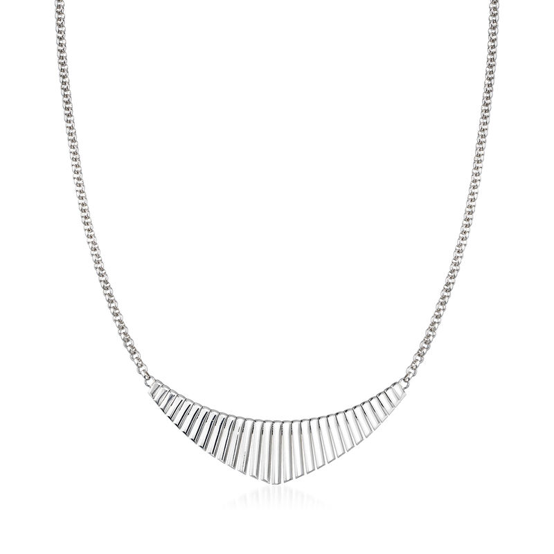 Charles Garnier &quot;Cleopatra&quot; Sterling Silver Small Bib Necklace. 17&quot; image number 1