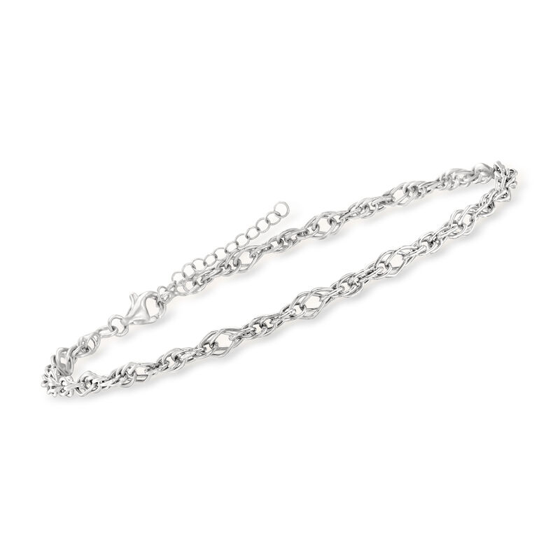 Sterling Silver Jewelry Set: Three Anklets. 9&quot; image number 5