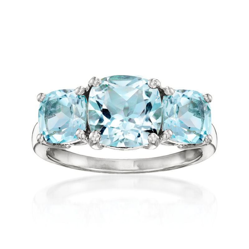 4.80 ct. t.w. Sky Blue Topaz Three-Stone Ring in Sterling Silver image number 0