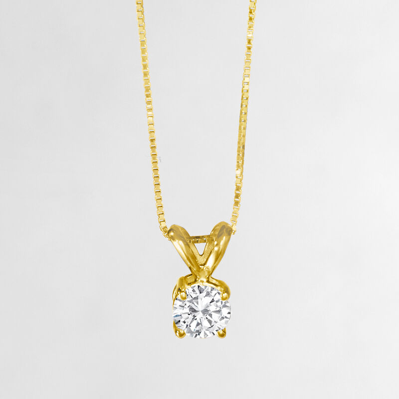 .50 Carat Diamond Solitaire Necklace in 14kt Yellow Gold. 18" image number 1