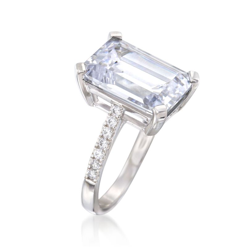 8.20 ct. t.w. CZ Ring in Sterling Silver image number 2