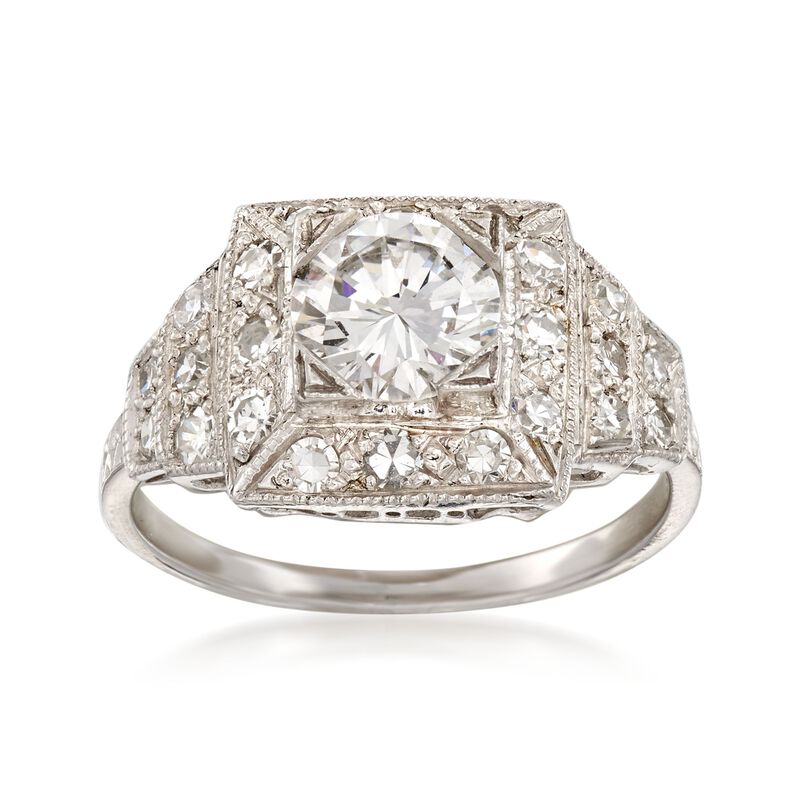 C. 2000 Vintage 1.54 ct. t.w. Certified Diamond Ring in Platinum image number 0