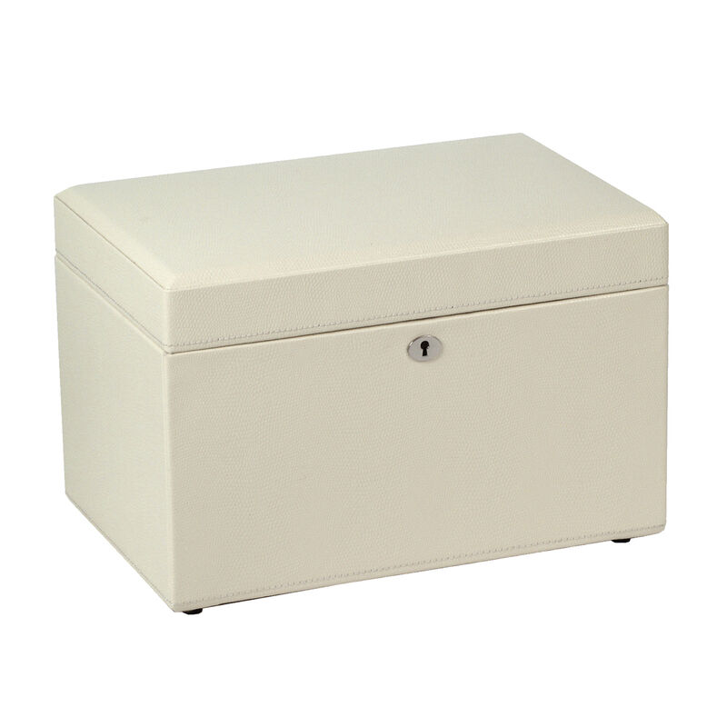 Wolf &quot;London&quot; Cream Leather Medium Jewelry Box image number 4