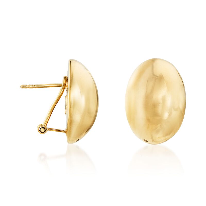 Italian 18kt Yellow Gold Jewelry Set: Oval Earrings and Open-Space Oval Jackets image number 3