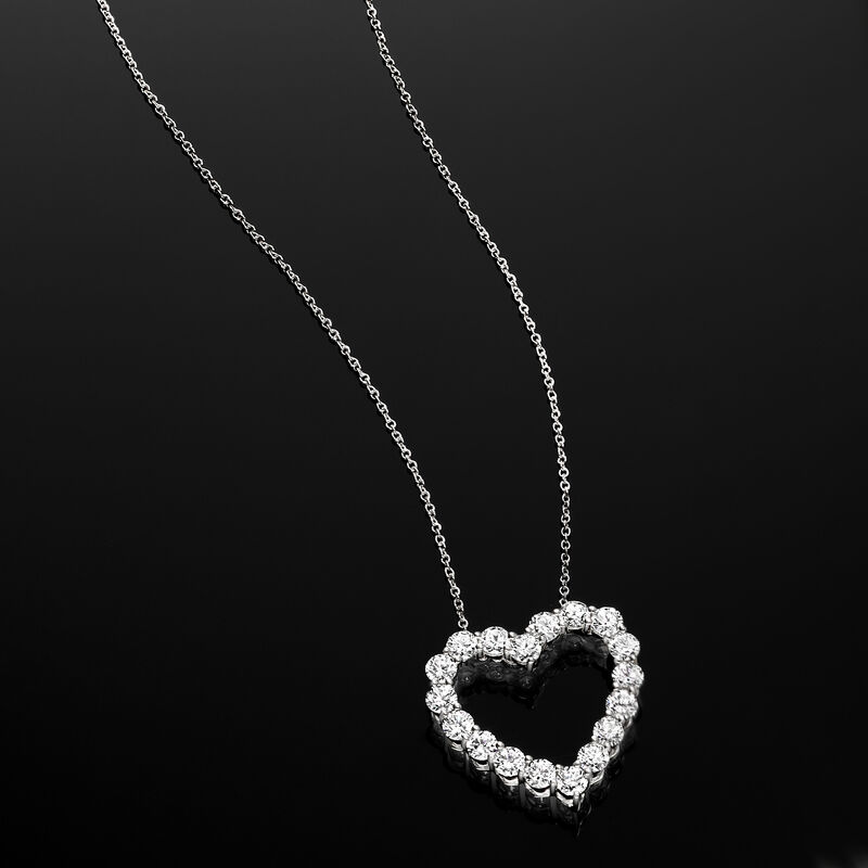 2.00 ct. t.w. Lab-Grown Diamond Heart Pendant Necklace in 14kt White Gold image number 2