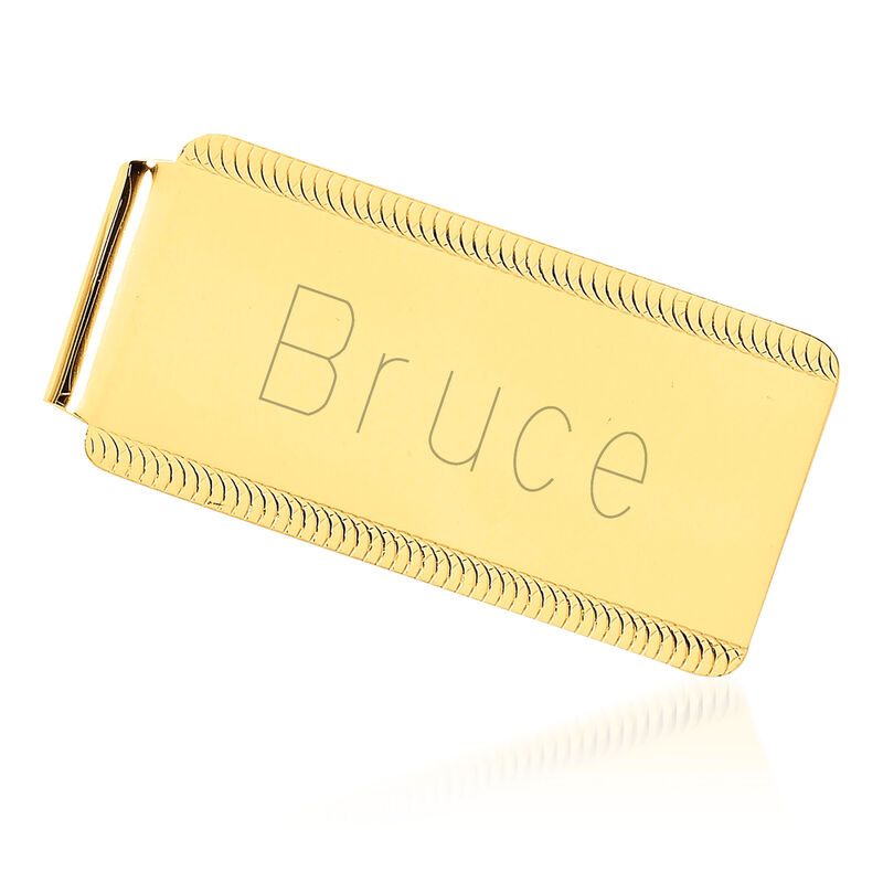 14kt Yellow Gold Personalized Money Clip image number 0