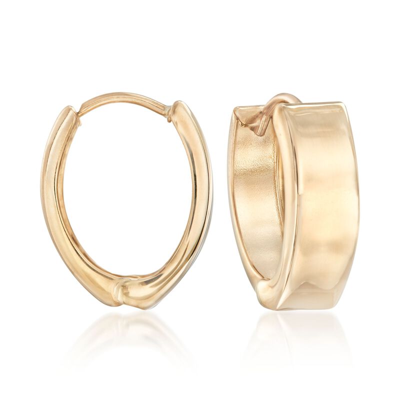 14kt Yellow Gold Wide Hoop Earrings image number 0