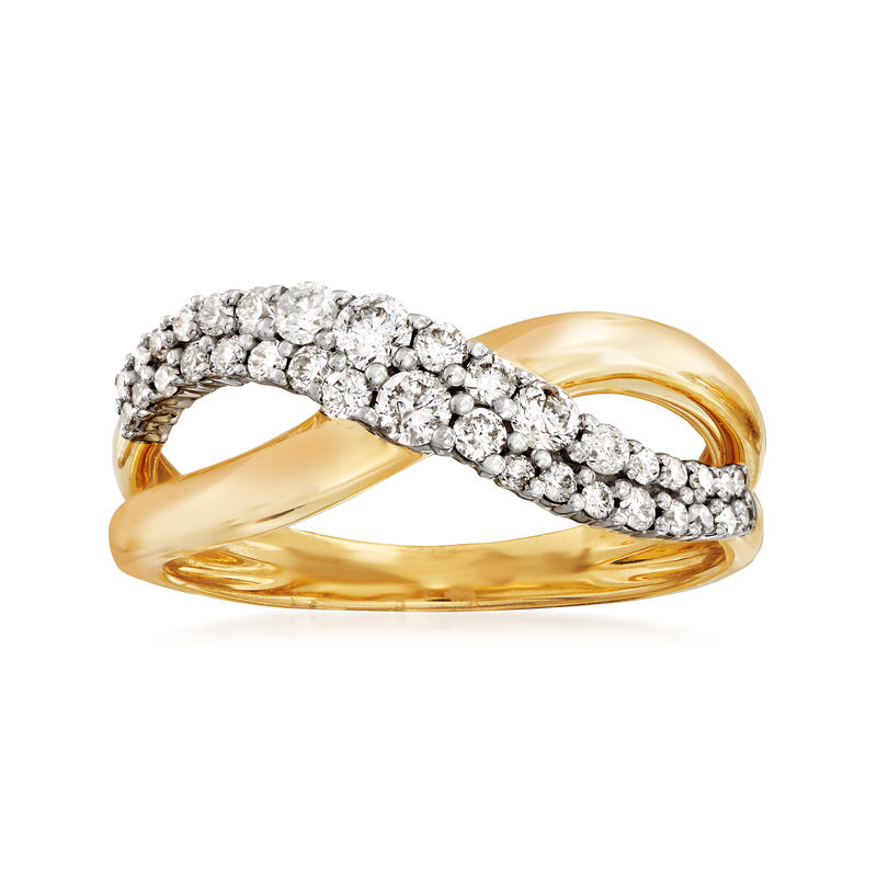 .46 ct. t.w. Diamond Crisscross Ring in 14kt Yellow Gold image number 0