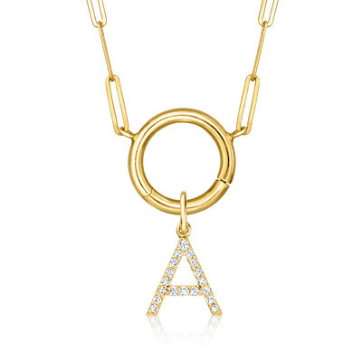 Diamond Initial Charm in 14kt Yellow Gold