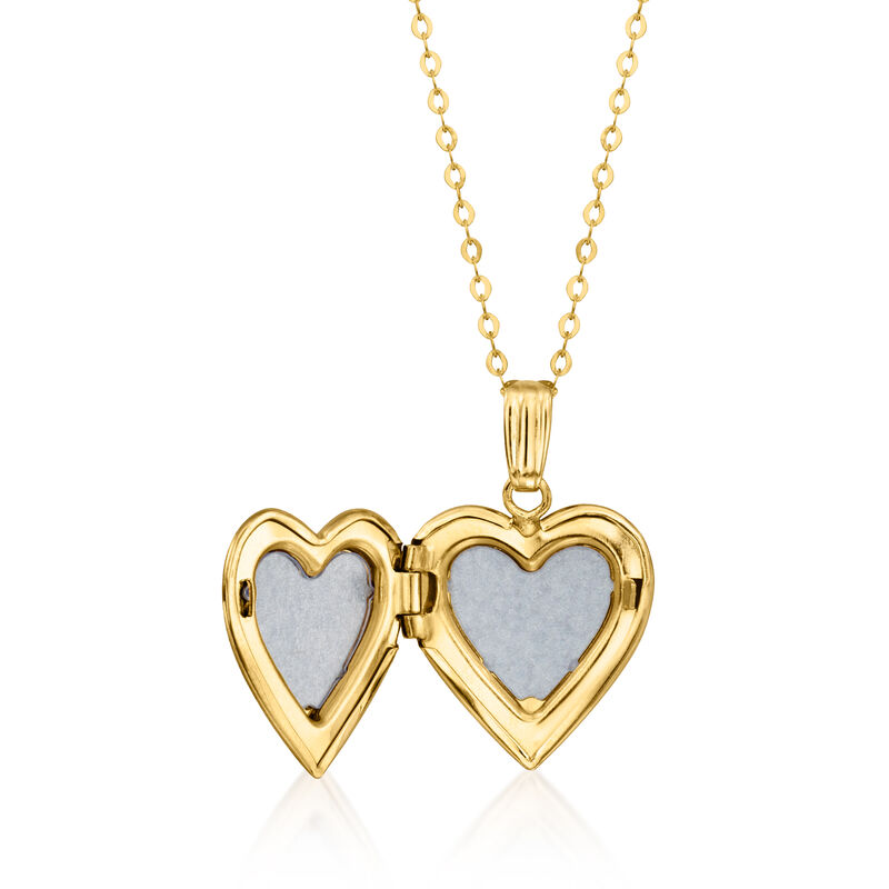 10kt Yellow Gold Floral Heart Locket Necklace image number 4