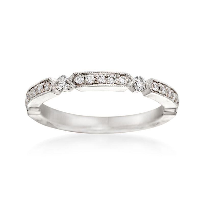 Henri Daussi .25 ct. t.w. Diamond Wedding Ring in 14kt White Gold image number 0