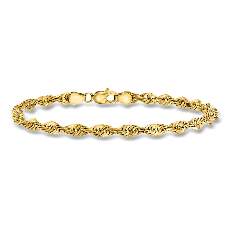 4mm 14kt Yellow Gold Rope-Chain Bracelet image number 0
