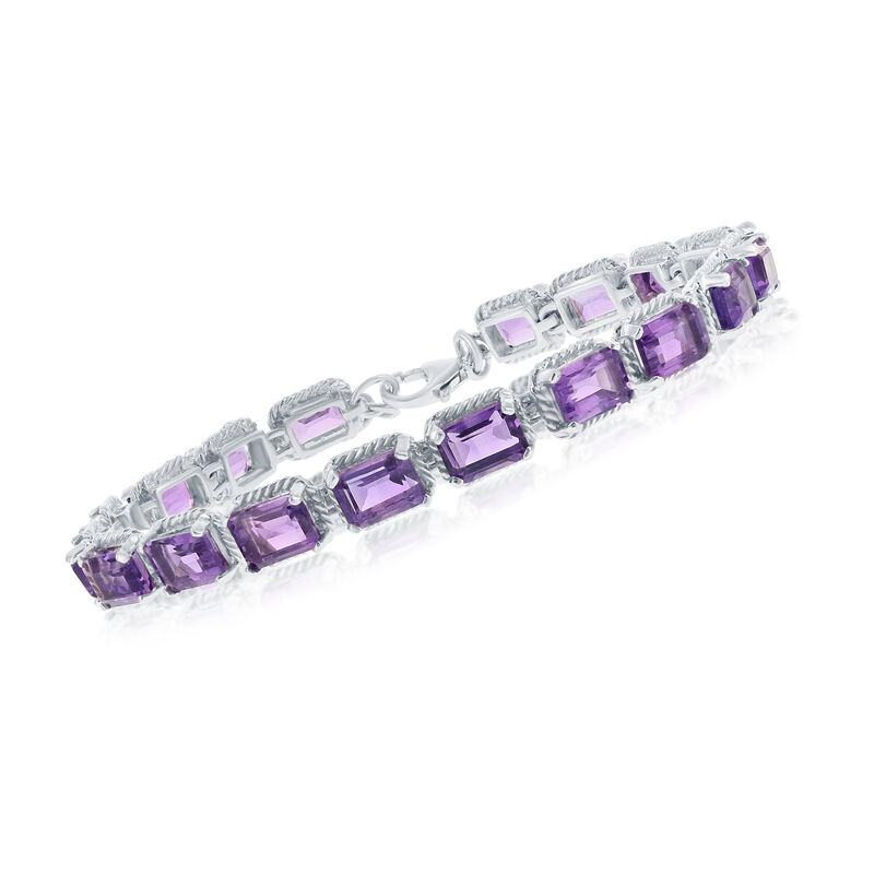 16.00 ct. t.w. Amethyst Bracelet on Sterling Silver image number 0