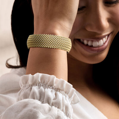 C. 1990 Vintage 14kt Yellow Gold Mesh Bracelet