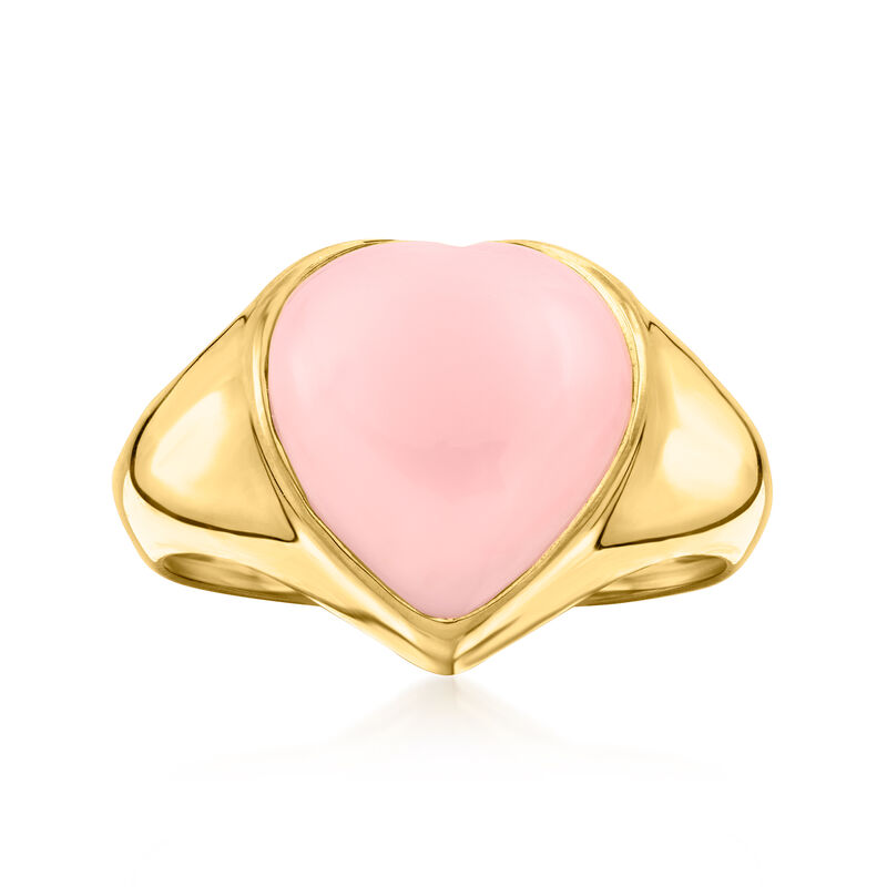 Pink Opal Heart Ring in 18kt Gold Over Sterling image number 0