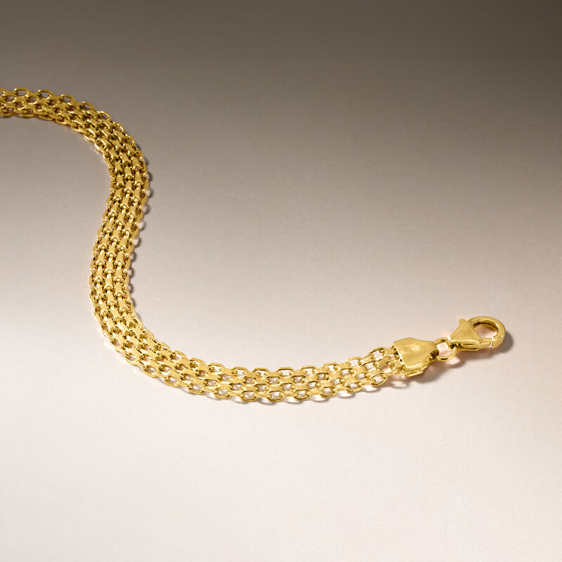 Italian 18kt Yellow Gold Bismark-Link Bracelet image number 3