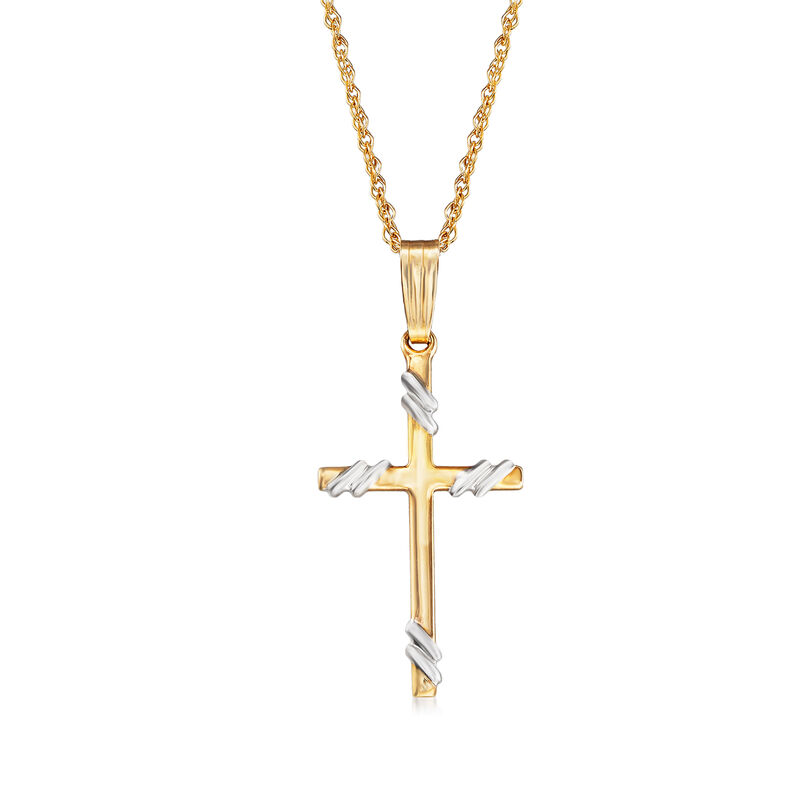 14kt Yellow Gold Cross Pendant Necklace image number 0