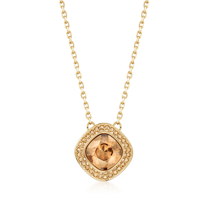 Swarovski Crystal &quot;Latitude&quot; Clear Crystal Halo Necklace in Gold-Plated Metal. 16.5&quot; image number 1