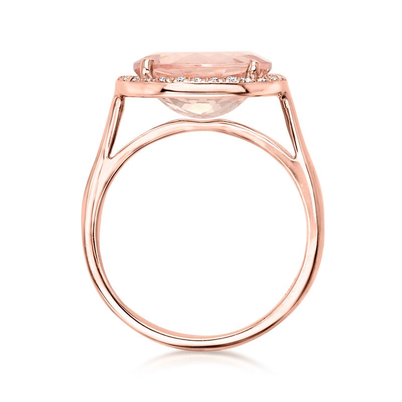 C. 1990 Vintage 4.00 Carat Morganite Ring with .15 ct. t.w. Diamonds in 14kt Rose Gold. Size 7.5 image number 3