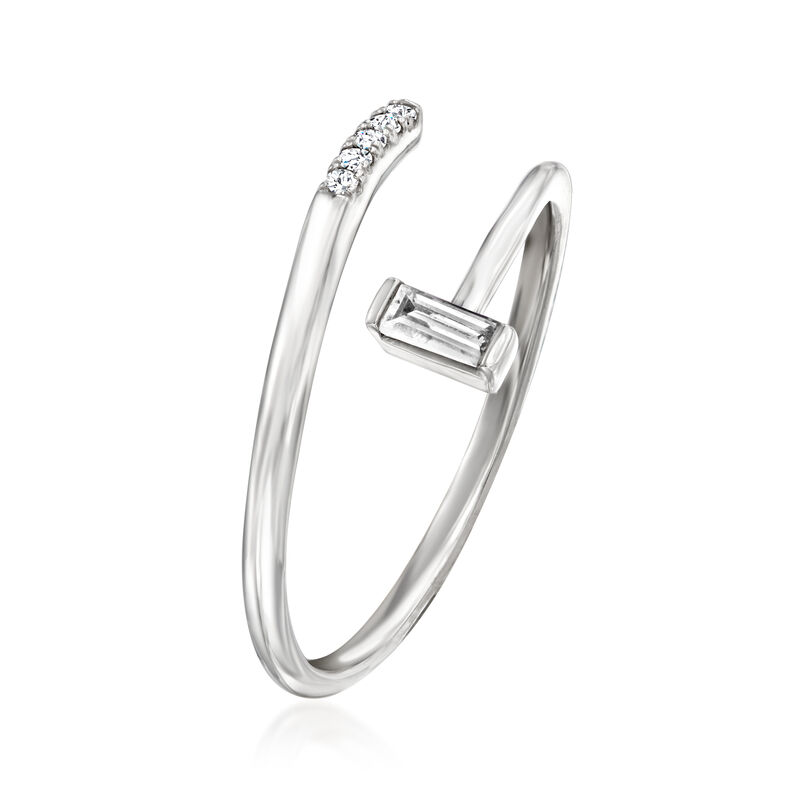 .10 ct. t.w. Diamond Bypass Ring in Sterling Silver image number 2