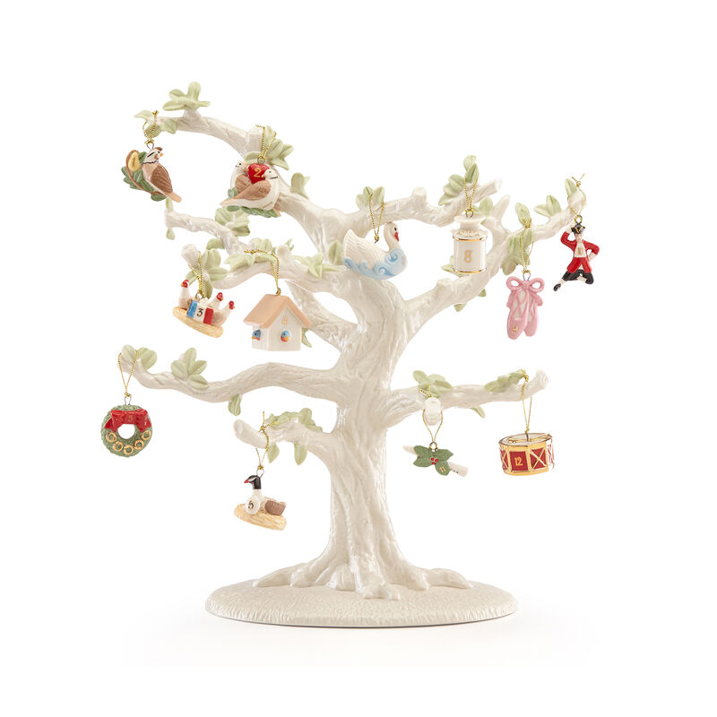 Lenox &quot;Twelve Days of Christmas&quot; Set of 12 Mini Ornaments with Tree image number 0