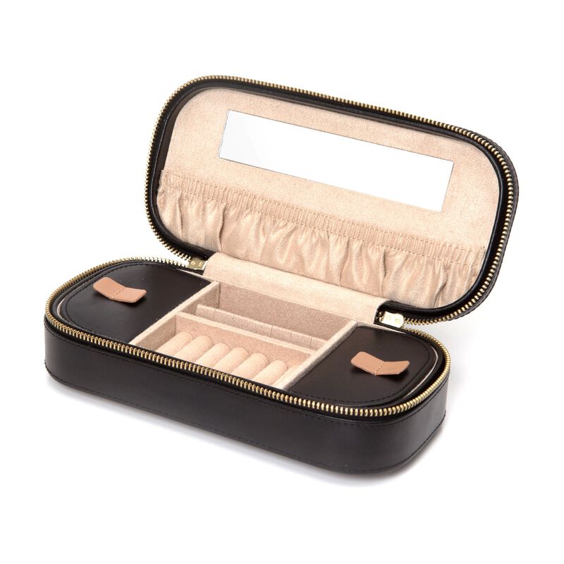 Wolf Designs &quot;Chloe&quot; Leather Zip Jewelry Case image number 1