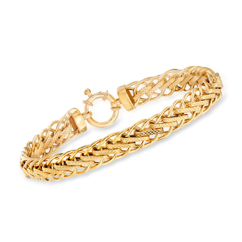 Italian 14kt Yellow Gold Interlocking Link Bracelet image number 0