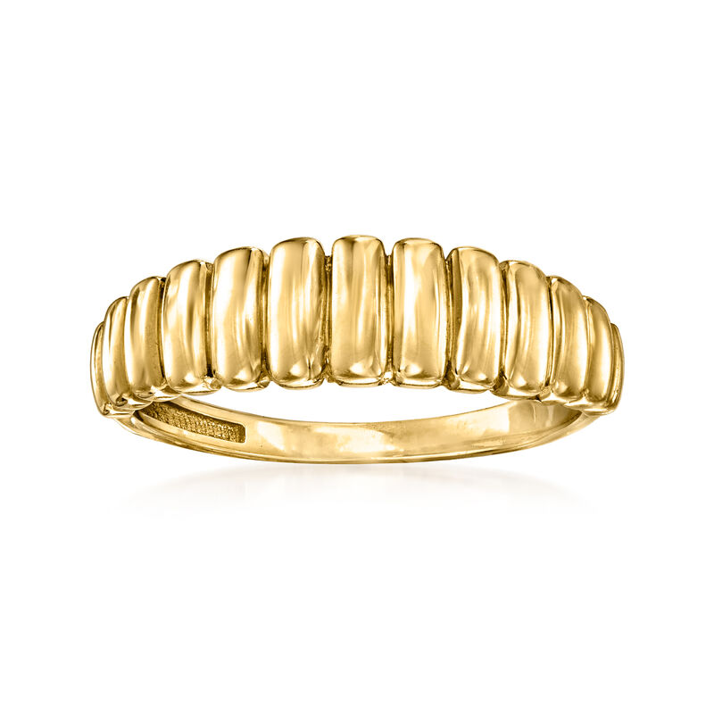 14kt Yellow Gold Ribbed Ring image number 0