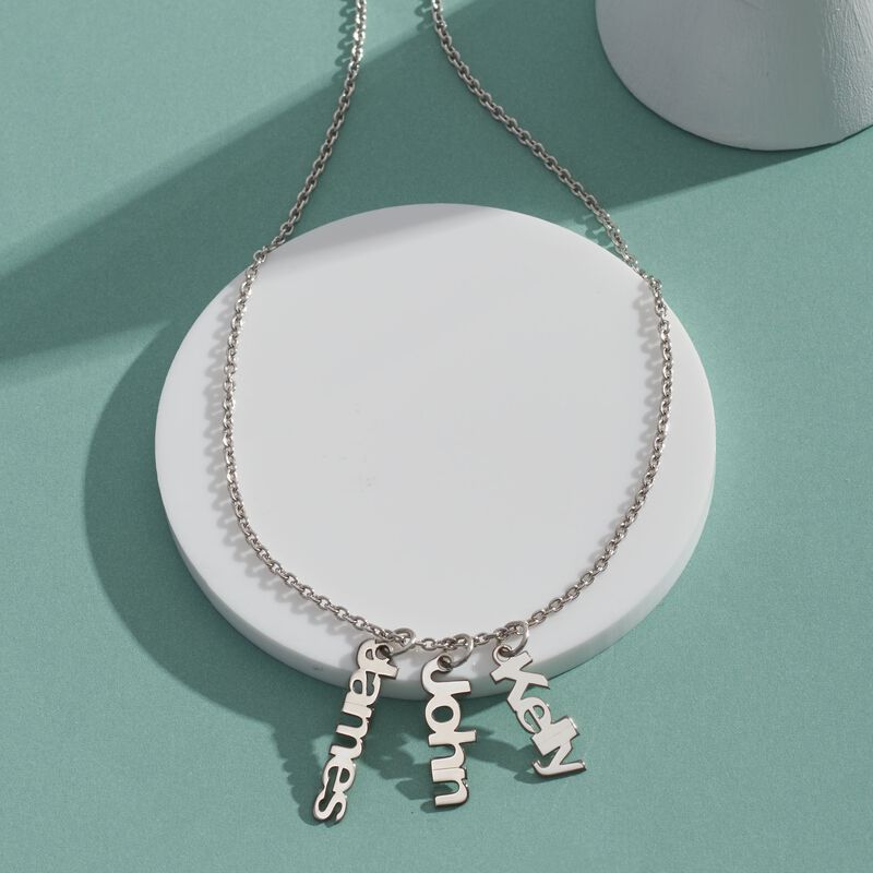 Sterling Silver Personalized Name Charm Necklace image number 7