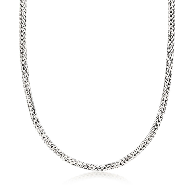 C. 2000 Vintage 5mm John Hardy Sterling Silver Wheat-Chain Necklace. 16&quot; image number 0