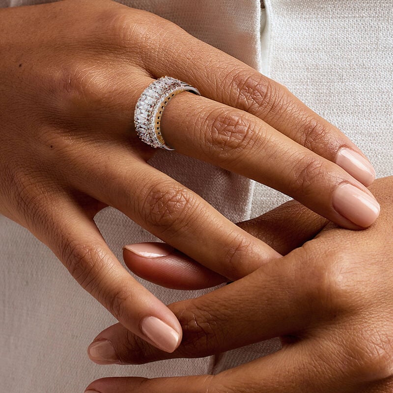 2.40 ct. t.w. CZ Ring in Sterling Silver image number 1