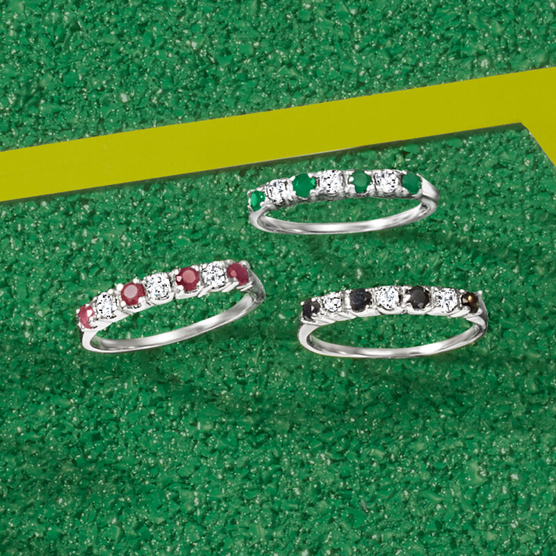 1.50 ct. t.w. Multi-Gemstone Jewelry Set: Three Rings in Sterling Silver image number 4