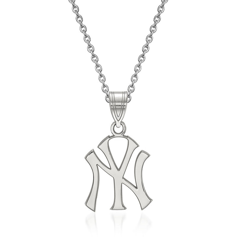 Sterling Silver MLB New York Yankees Pendant Necklace. 18&quot; image number 0