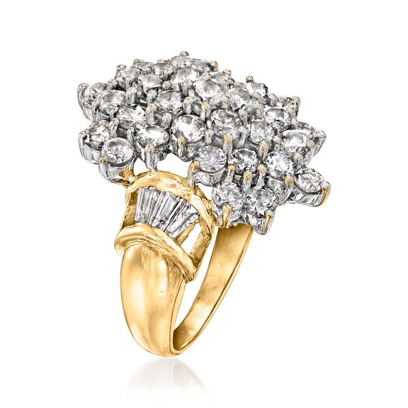 C. 1990 Vintage 2.50 ct. t.w. Diamond Cluster Ring in 14kt Yellow Gold. Size 7 image number 2
