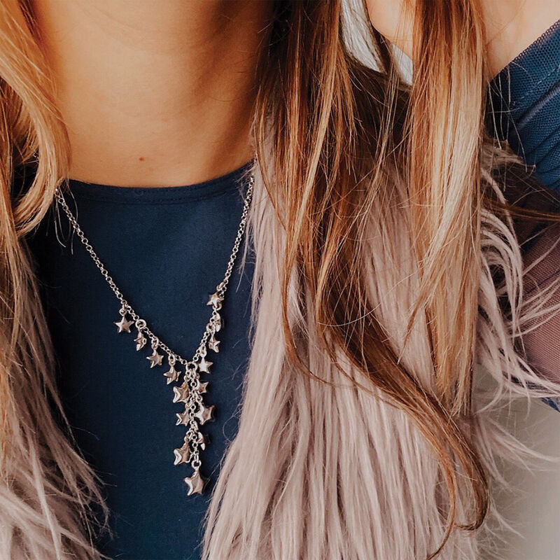 Italian Sterling Silver Star Charm Y-Necklace image number 6