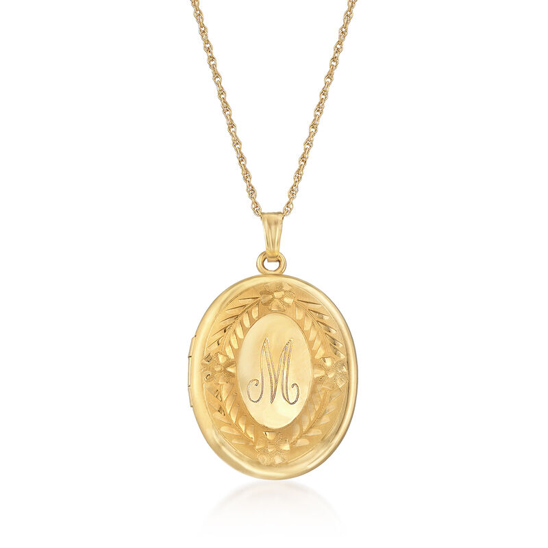 14kt Yellow Gold Oval Locket Necklace image number 0
