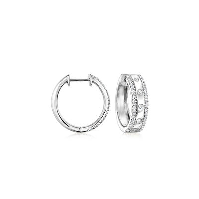 .33 ct. t.w. Diamond-Edge Hoop Earrings in Sterling Silver