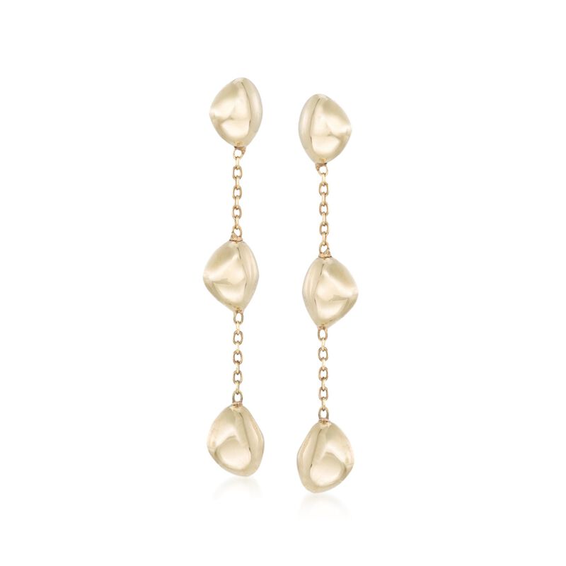 Italian 18kt Yellow Gold Nugget Drop Earrings image number 0