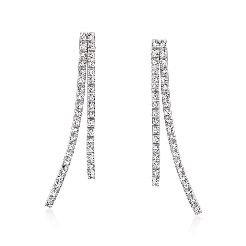 C. 1990 Vintage .76 ct. t.w. Diamond Linear Drop Earrings in 18kt White Gold  image number 0