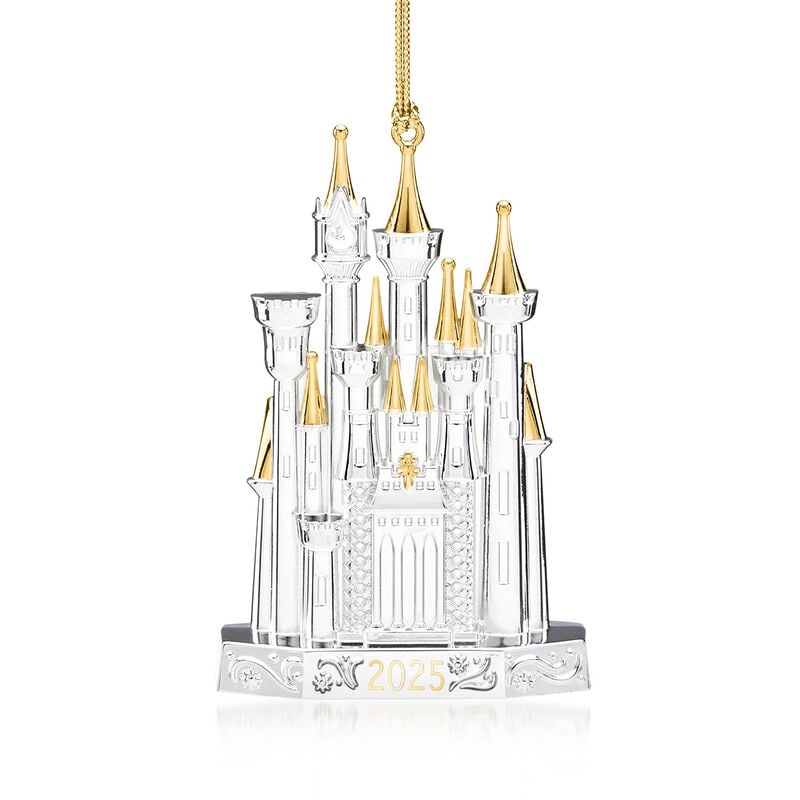 Lenox 2025 Silver Plate Disney's Cinderella Castle Ornament image number 0