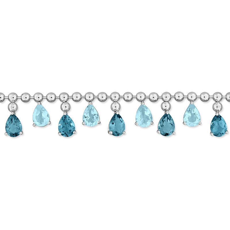 15.00 ct. t.w. London and Sky Blue Topaz Necklace in Sterling Silver. 17" image number 3