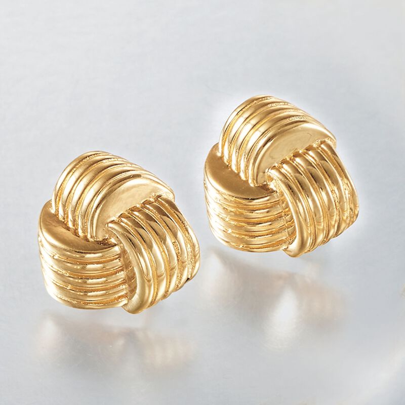 Italian 14kt Yellow Gold Love Knot Earrings image number 3