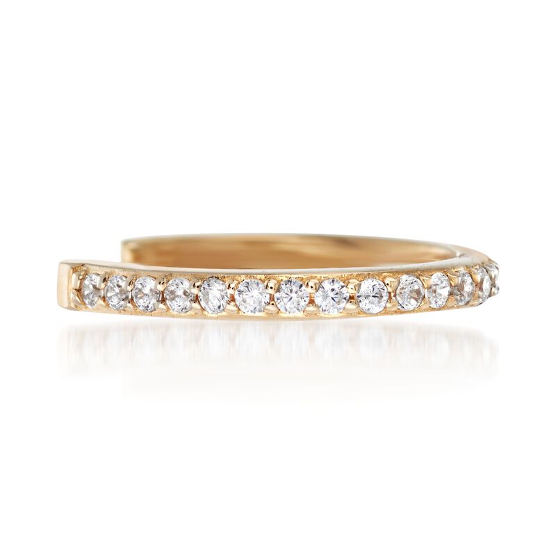 CZ-Accented Single Ear Cuff in 14kt Yellow Gold image number 0