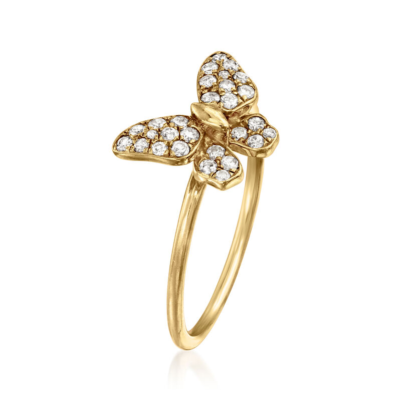 C. 1990 Vintage 1.20 ct. t.w. Diamond Jewelry Set: Three Butterfly Rings in 18kt Tri-Colored Gold. Size 6 image number 3