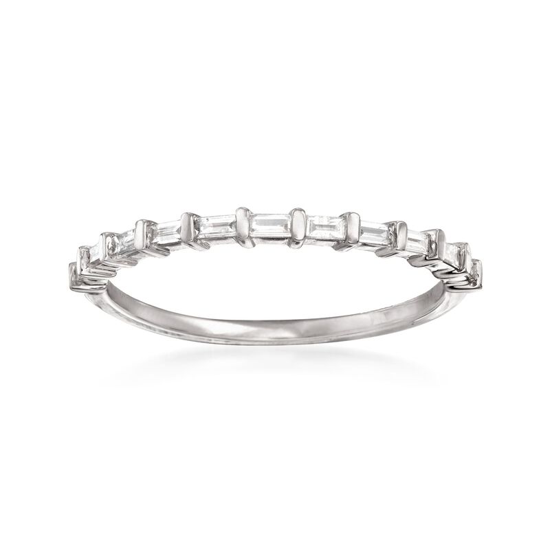 .16 ct. t.w. Baguette Diamond Band Ring in 14kt White Gold image number 0