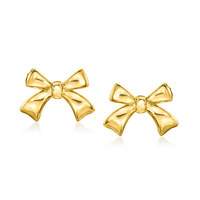 14kt Yellow Gold Bow Earrings  image number 0